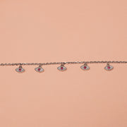 Stylish Silver Chain Bracelet with Multi Evil Eye Charms
