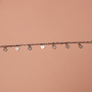 Simple Silver Bracelet with Heart & CZ Charms