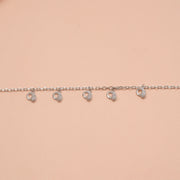 Elegant Silver Bracelet with CZ Charms