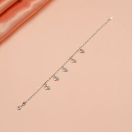Elegant Silver Bracelet with CZ Charms