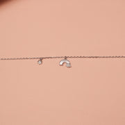 Trendy Silver Bracelet with Cute Rainbow & Sun Charms