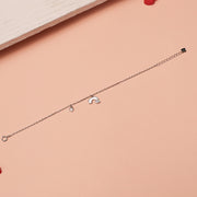 Trendy Silver Bracelet with Cute Rainbow & Sun Charms