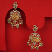 Divine Silver Vishnu and Lakshmi Earrings with Garuda Manifestation