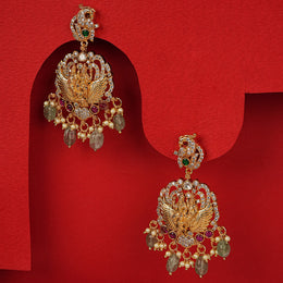 Divine Silver Vishnu and Lakshmi Earrings with Garuda Manifestation