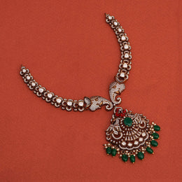 Heritage Silver and Kundan Necklace with Elephant Detailing