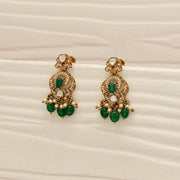 Polki Drop Silver Earrings with Kundan