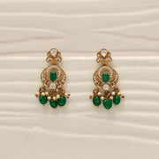 Polki Drop Silver Earrings with Kundan