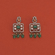 Silver and Kundan Earrings with Pearl Highlight