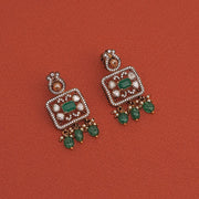 Silver and Kundan Earrings with Pearl Highlight