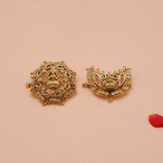 Lotus Design Silver Kundan Jada with Lakshmi Motifs