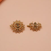 Contemporary Silver Jada with CZs & Lakshmi Motifs
