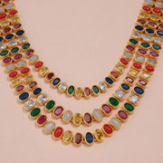 Navaratna Three-Layer Gemstonen Necklace