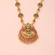 Antique Lakshmi Temple Ruby Stone Necklace