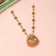 Antique Lakshmi Temple Ruby Stone Necklace
