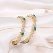Premium Emerald Floral Silver Bangles