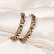 Silver Bangles in Contemporary Victorian Style with Leaf Detailing