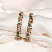 Silver Bangles in Contemporary Victorian Style with Leaf Detailing