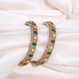 Luxury Emerald Polki Designer Bangles