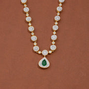 Emerald Solitaire CZ Tennis Necklace