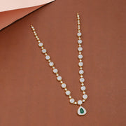 Emerald Solitaire CZ Tennis Necklace