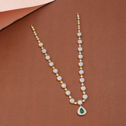 Emerald Solitaire CZ Tennis Necklace