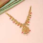 Divine Balaji Temple Necklace with Pearl Drops