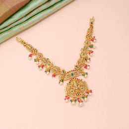 Divine Balaji Temple Necklace with Pearl Drops