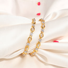 Radiant Silver Bangles with CZ Stones