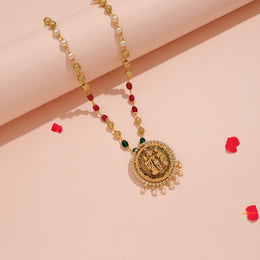 Divine Rama Parivar Temple Pendant with Pearl Drop Accents