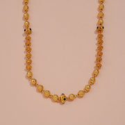 Traditional Gold Beaded Mala with Black Bead Accent Details