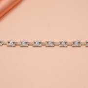 Silver Elegance Statement Bracelet with CZ  Accents