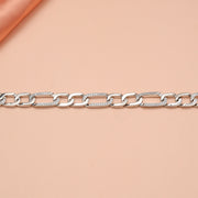 Infinity Link Silver Bracelet with CZ Accents