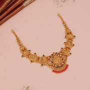 Traditional Silver Lakshmi Neckalce with Coral Hangings