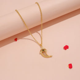 Traditional Gold Tiger Claw Pendant with Ruby Emerald Floral Accents