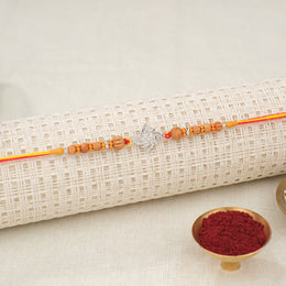 Floral Swastik Silver Rakhi