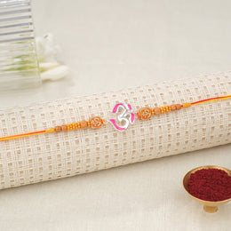 Traditional Om Silver Rakhi