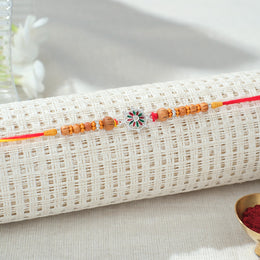 Silver Flower Motif Rakhi