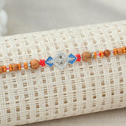 Silver Floral Design Rakhi