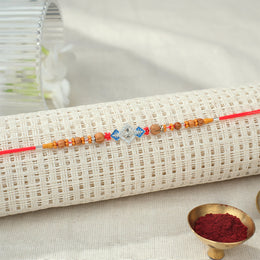 Silver Floral Design Rakhi