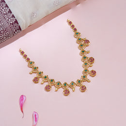 Emerald & Ruby Floral Necklace