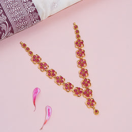 Ruby Blossom Floral Necklace