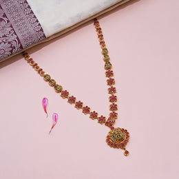 Ruby Lakshmi Blossom Silver Haram