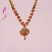 Ruby Lakshmi Blossom Silver Haram