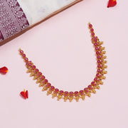 Ruby Cascade Silver Necklace