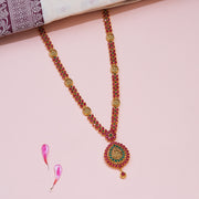 Ruby Emerald Lakshmi Silver Necklace