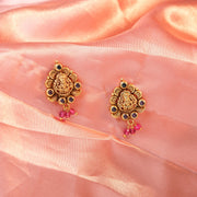 Goddess Lakshmi Gold-Plated Silver Stud Earrings
