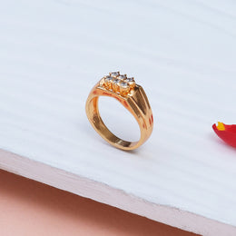 Gold-Plated Sterling Silver Cluster Cubic Zirconia Ring