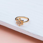 Floral Cluster Gold-Plated Sterling Silver Ring