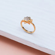 Floral Cluster Gold-Plated Sterling Silver Ring