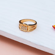 Classic Six-Stone Gold-Plated Sterling Silver Ring